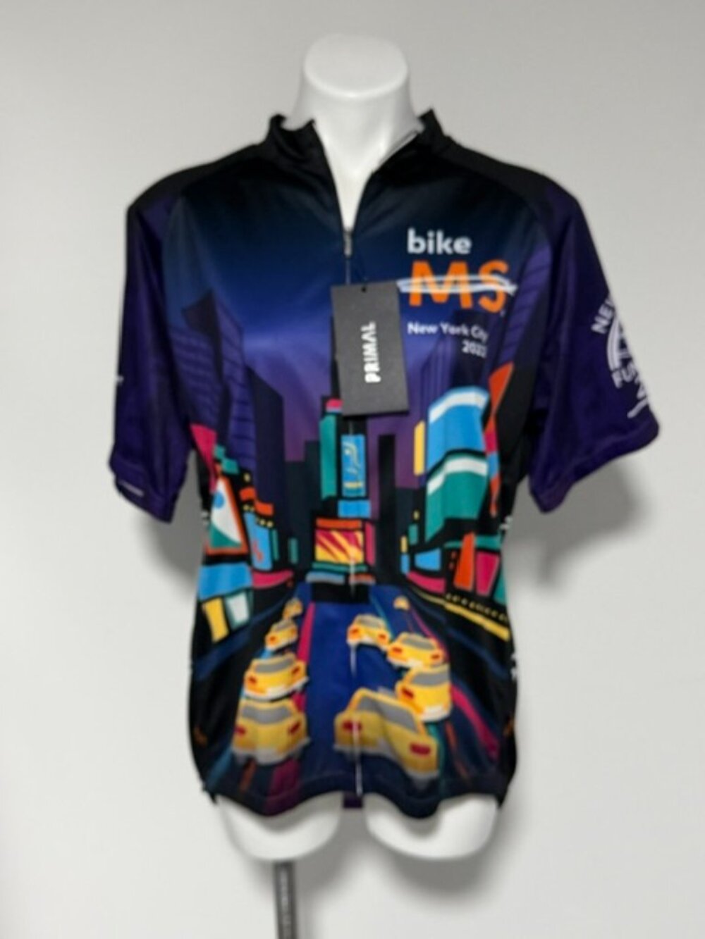 PRIMAL BIKE CYCLING JERSEY FOR MS 2022 NYC STREETS OF NYC TOP FUNDRAISER 2XL NWT